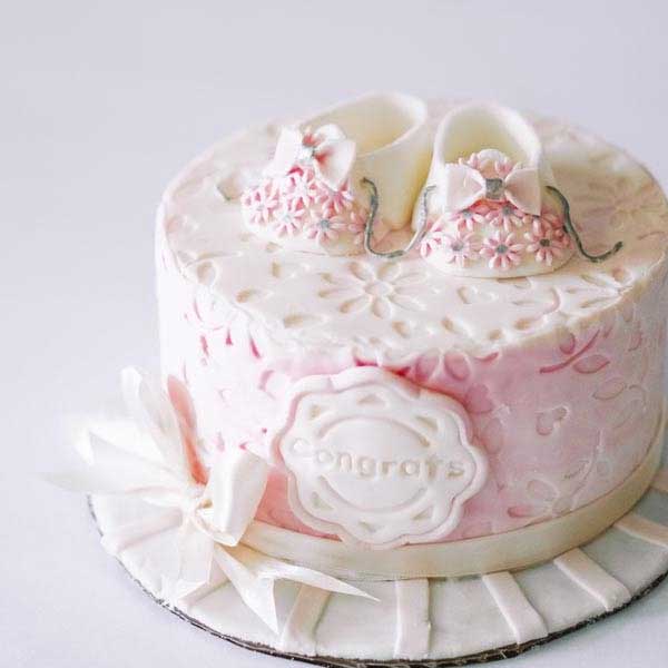 2 tier flat 3D bunny baby shower cake – Cake Fantastique